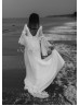 V Neck Ivory Chiffon Elegant Summer Wedding Dress